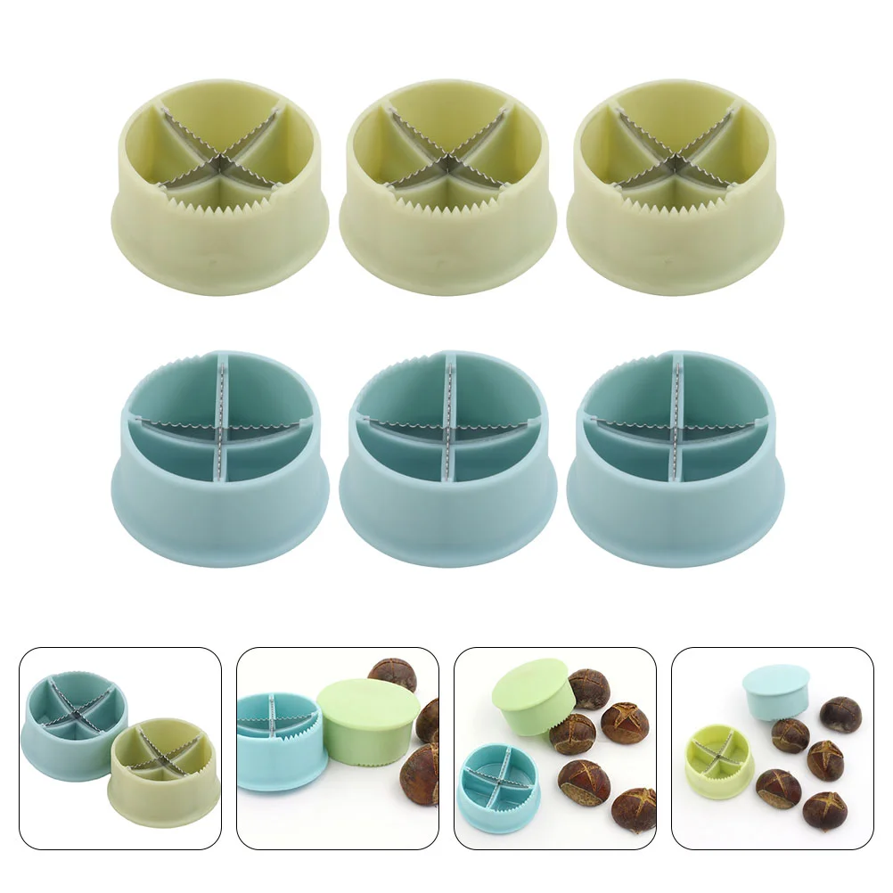 

6pcs Chestnut Opening Tool Cross Chestnut Opener Stainless Steel Plastic Nut