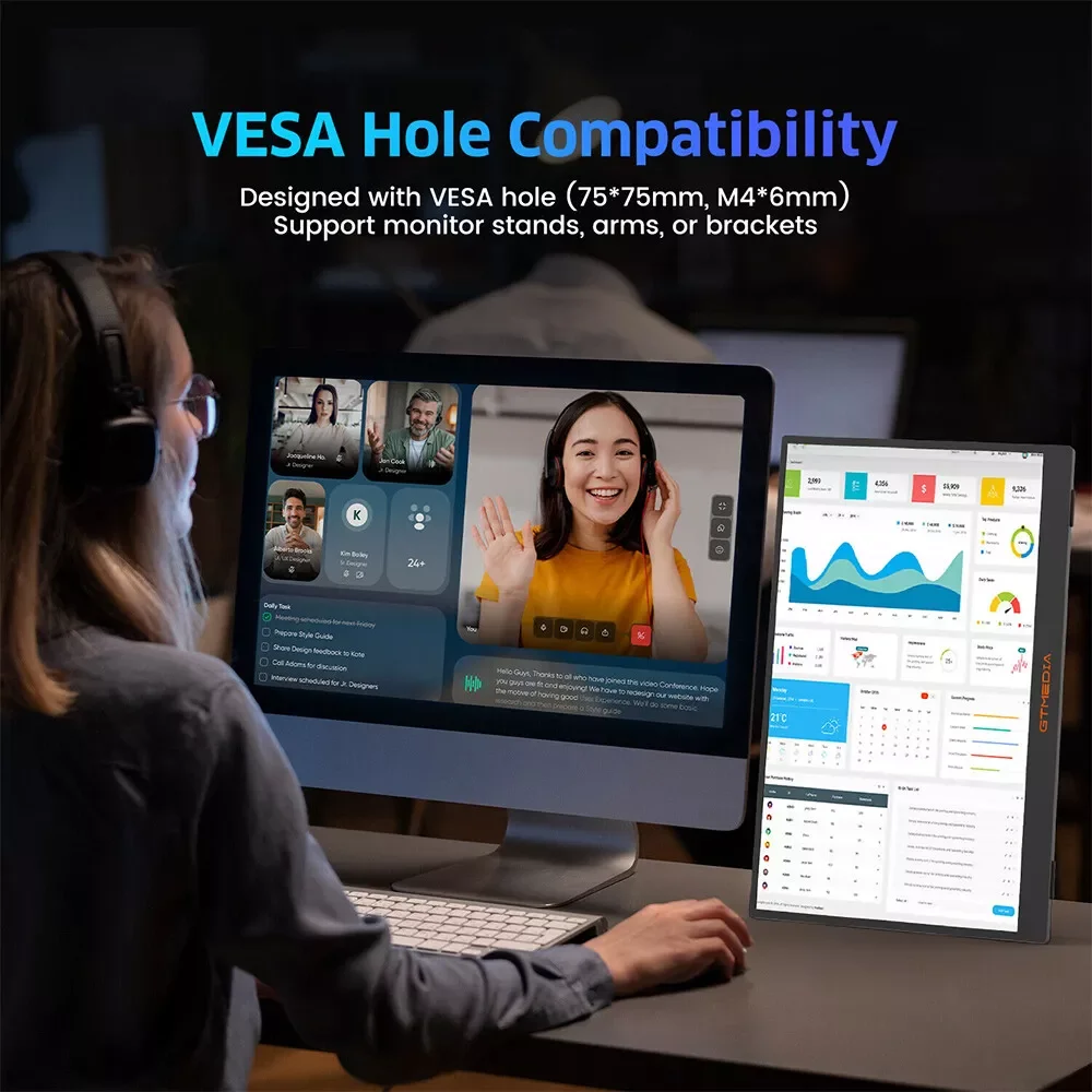 Портативный монитор GTMEDIA Mate 156F 15 6 дюйма 72% sRGB 1920*1080 IPS Full HD экран ноутбук