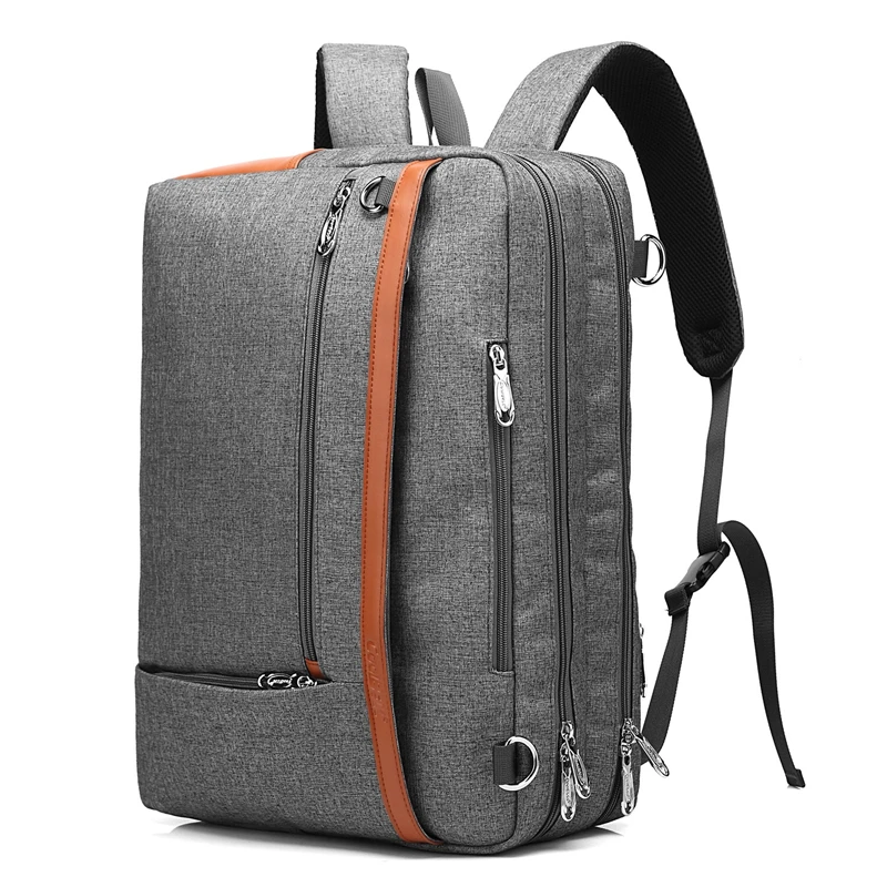 Men Women's 15.6/17.3 Inch Convertible Backpack Multi-functional Travel Rucksack Messenger Bag Laptop Case Business Briefcase