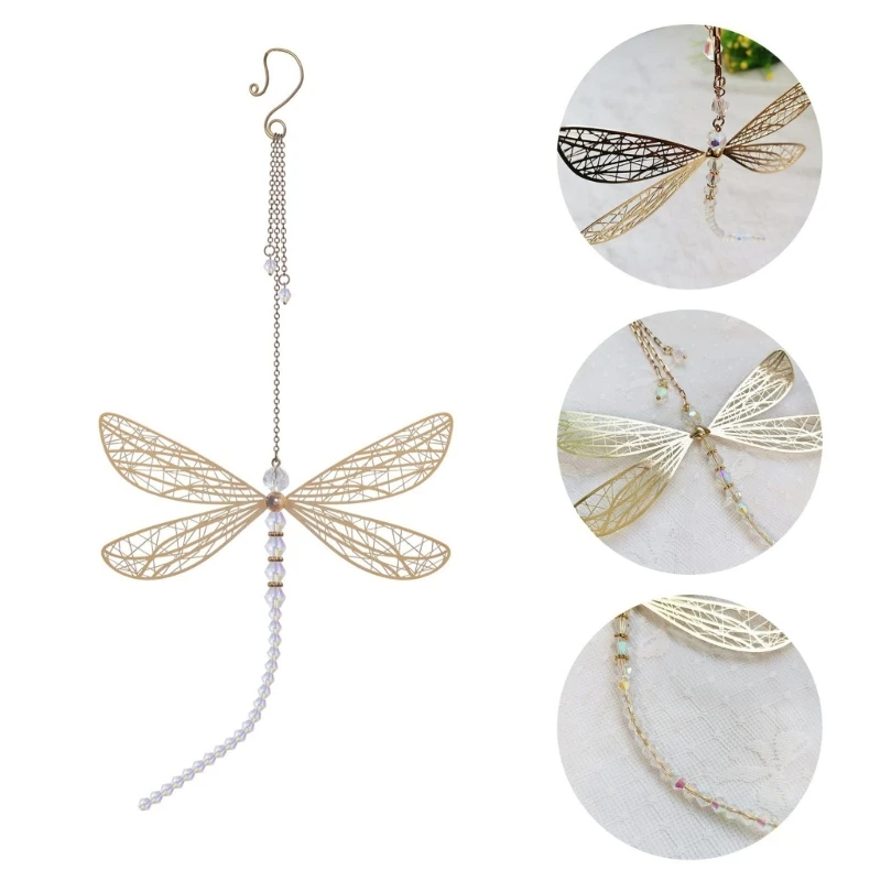 

Хрустальные солнцезащитные козырьки со стрекозой, подвесные украшения для окна, садовые ветряные колокольчики для автомобиля