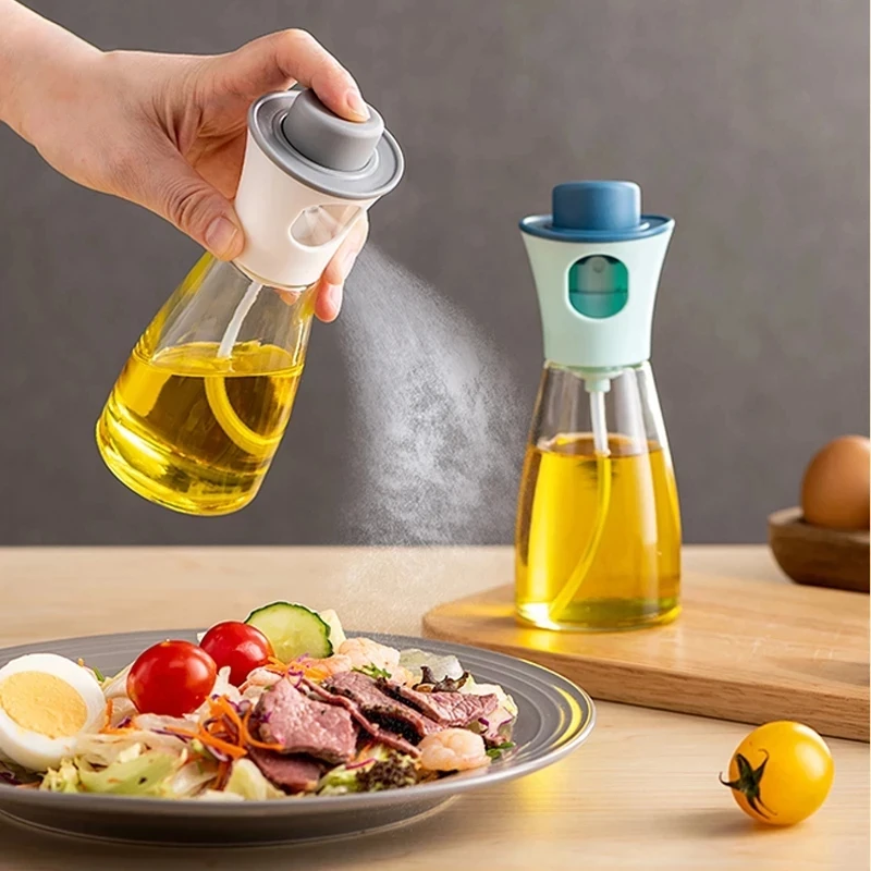 Household Oil Spray Bottle Kitchen Pot Atomized Fat-reducing Glass Leak-proof Soy Sauce Vinegar Barbecue Oil Spray Pot