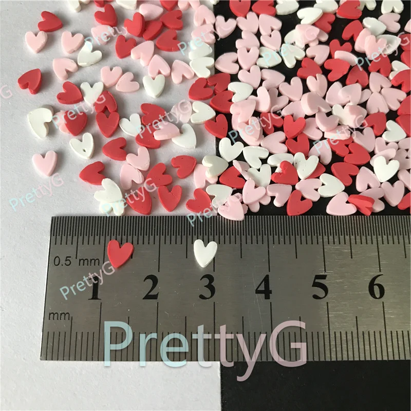 

PrettyG, 100 упаковок, смесь цветов сердца, ломтики, товары, полимерная мягкая глина, сделай сам, украшение для смолы, Fimo, слайм для дизайна ногтей, десерт