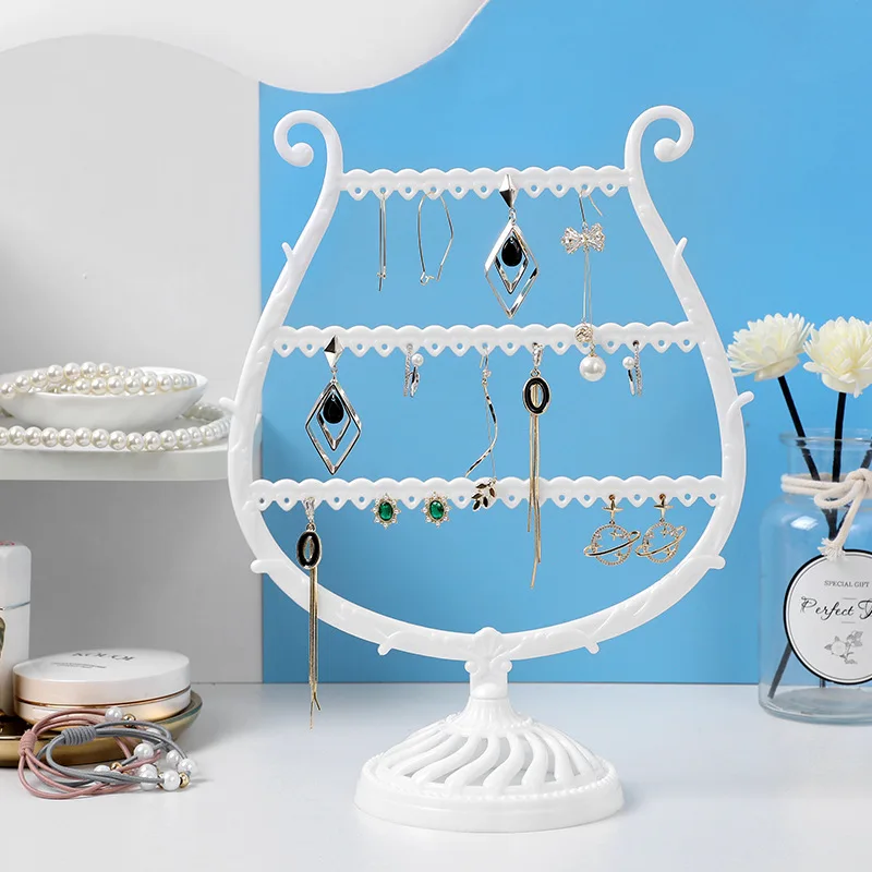 

Bracelet Necklace Ear Stud Pendant Plastic Organizer Jewelry Display Stand Wine Cup Shape Earrings Storage Shelf Girl Women Gift