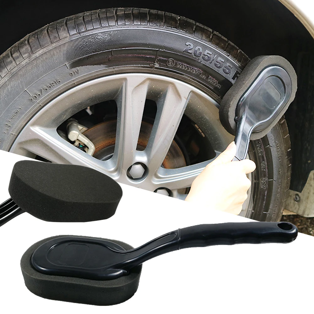 

Long Handle Sponge Brush Portable Polishing Waxing Pad with Handle Car Body Wheel Cleaning Brush Polish Sponge Brush