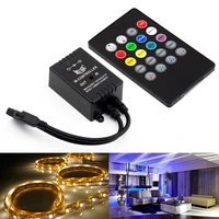 new 20 music keys ir controller black remote sound sensor for rgb led strip high quality