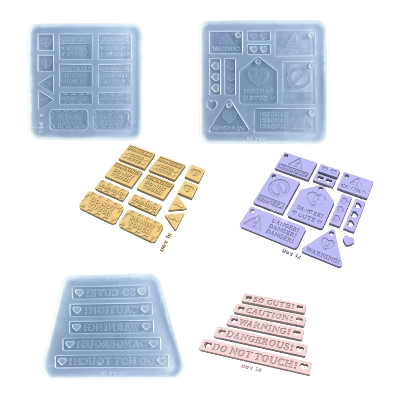 

Warning Pedant Charms Mold Resin Guka Accessories Mold Jewelry Casting Molds