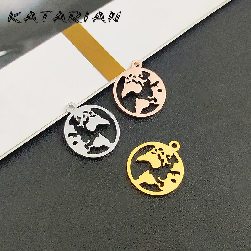 

2pcs/lot High quality Stainless Steel Hollow Earth Pendant DIY Making Earrings Pendant Keychain Jewelry Accessories Finding