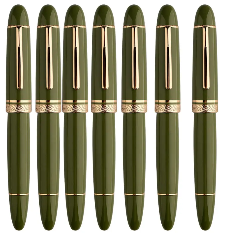 Фото Большая перьевая ручка MAJOHN 8 #   Ручка Sun Nib EF/F/M с твердым резиновым наконечником, латунным поршнем, акриловым корпусом, гладким письмом, для школы и офиса №1
