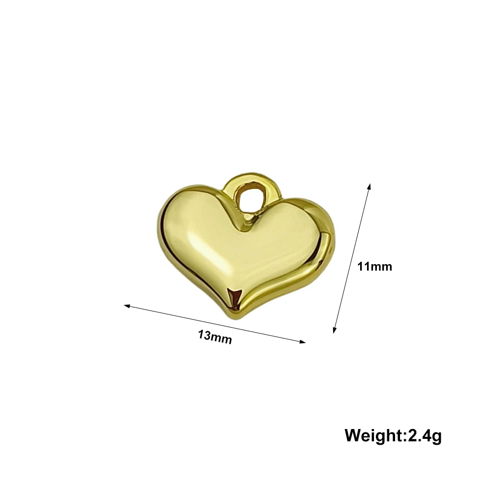 

11x13MM Gold Color Stainless Steel Heart Flowers Charms Pendants Jewelry Making Supplies Diy Necklaces Findings Accessories 1pcs