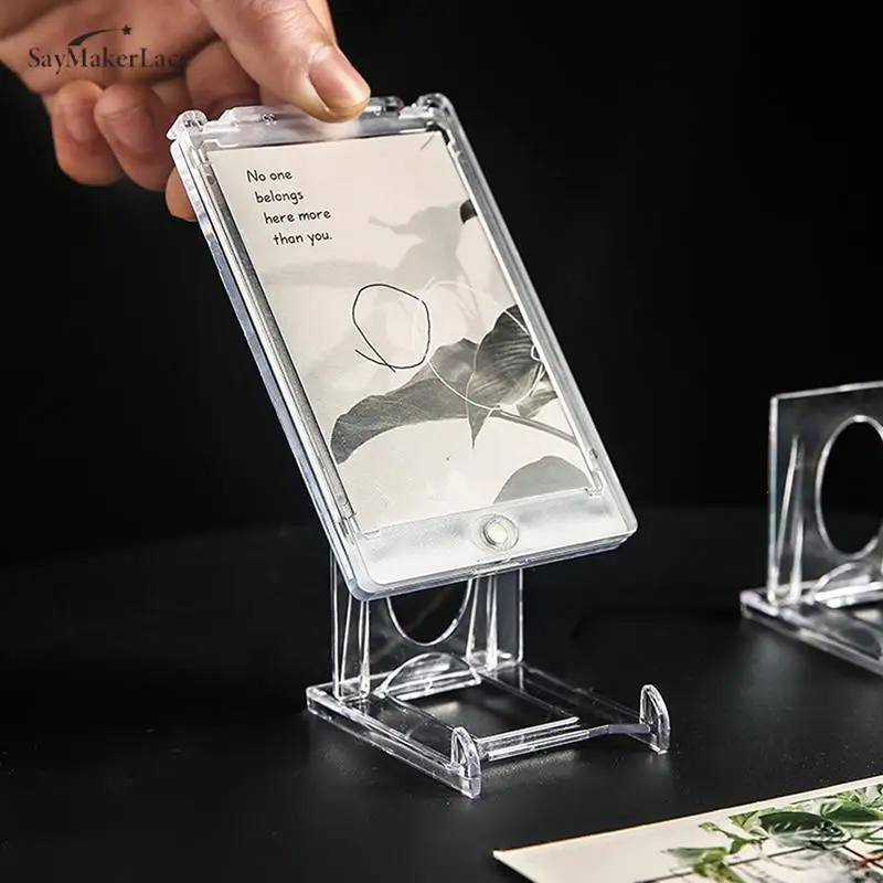 

New 1pcs Transparent Adjustable Acrylic Display Rack For Cards Photo Frame Phone Business Card Holder Organizer