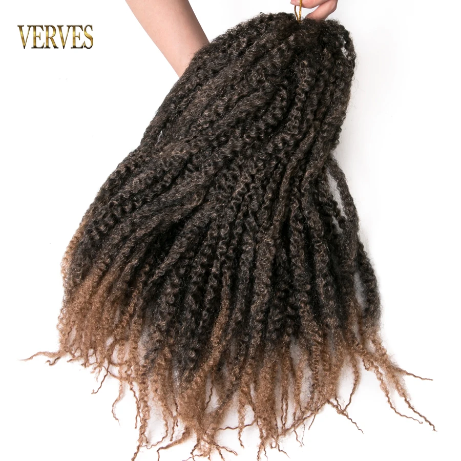 VERVES синтетические вязаные крючком волосы для наращивания Marley афро плетеные 18