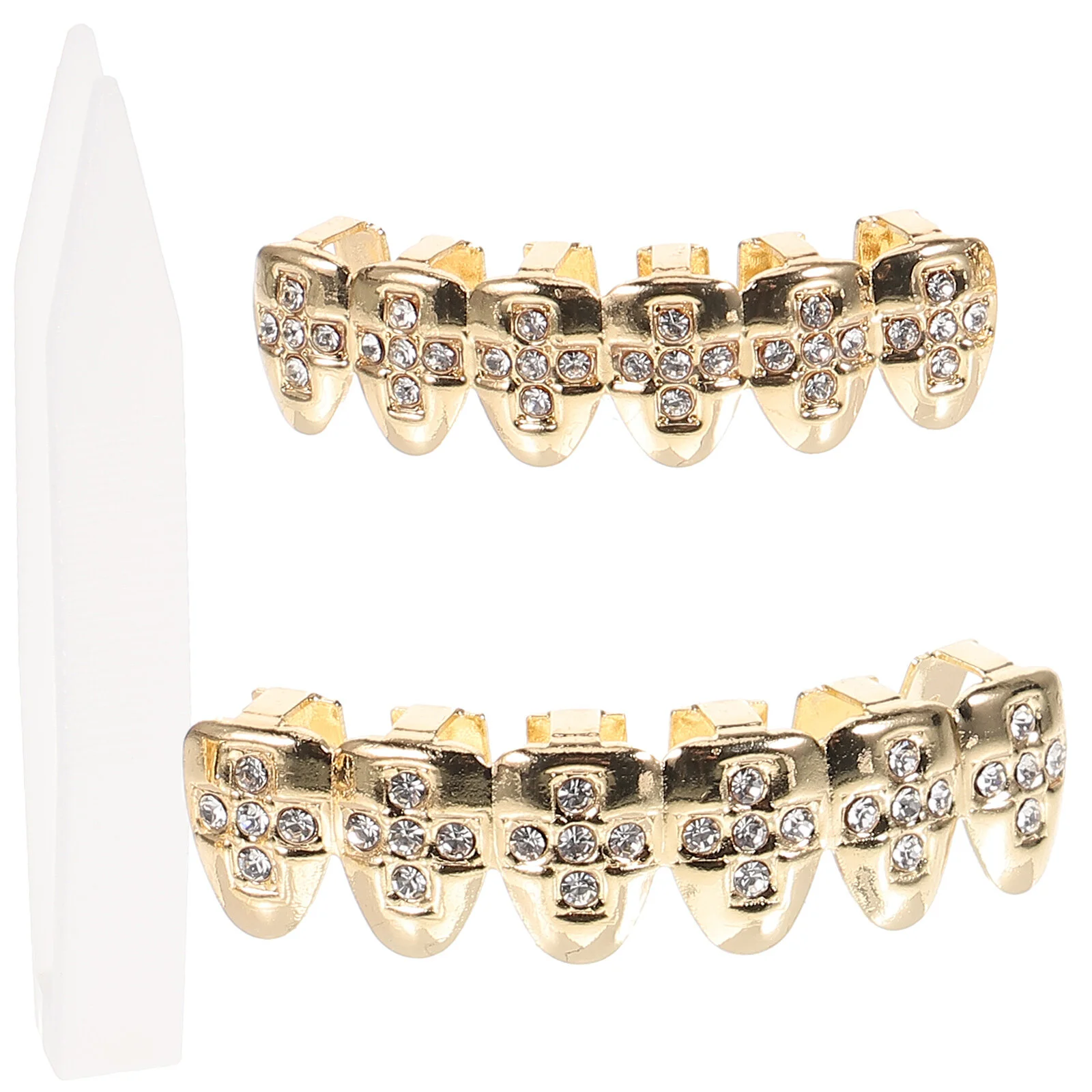 Teeth Jewelry Tooth Gems Cosplay Props Metal Grills Hip-pop Supply Rapper Costume Mouth Stitching Decorative