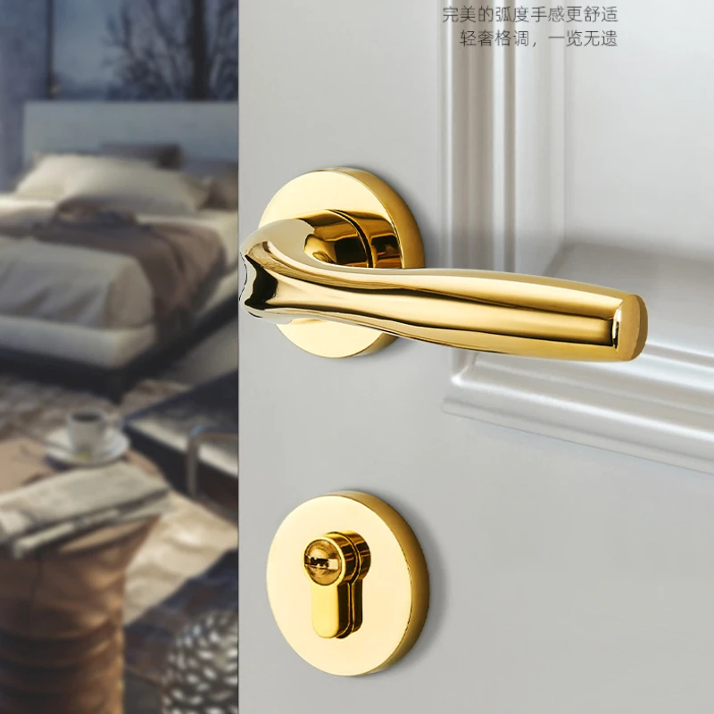 

Механический замок на дверную ручку, замок для ванной комнаты, в европейском стиле, для спальни, минималистичный бесшумный замок с разрезом