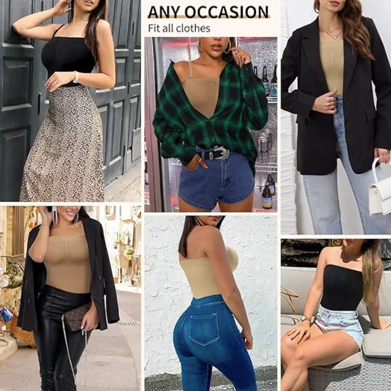 GUUDIA Обновленный топ из лайкры боди бесшовные без бретелек бесшовное на кнопках с