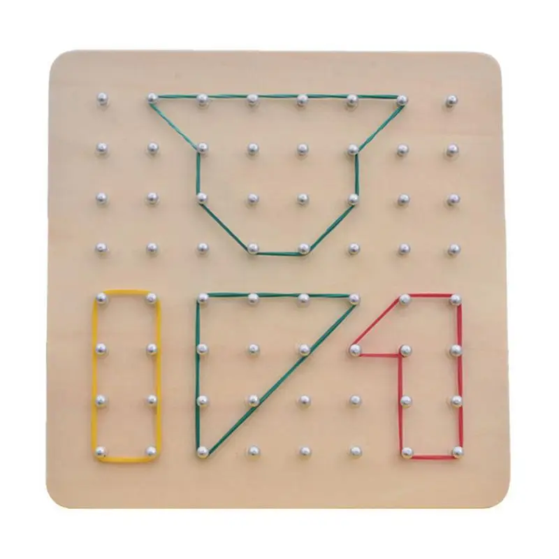 

Wooden Geoboard Mathematical Manipulative Material Array Block Geo Board Graphical Educational Toy With Pattern Cards Montessori