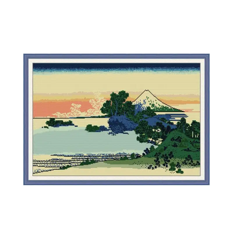 

Shichiri beach in Sagami province cross stitch kit bird winter snow 18ct 14ct 11ct count printed embroidery DIY handmade needlew