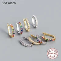 ccfjoyas 925 sterling silver european and american u shaped earrings for women ins minimalist geometric hoop earrings jewelry