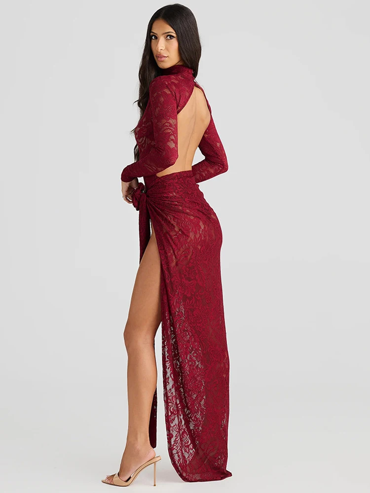 Fantoye сексуальная прозрачная кружевная женская юбка с высоким разрезом костюм