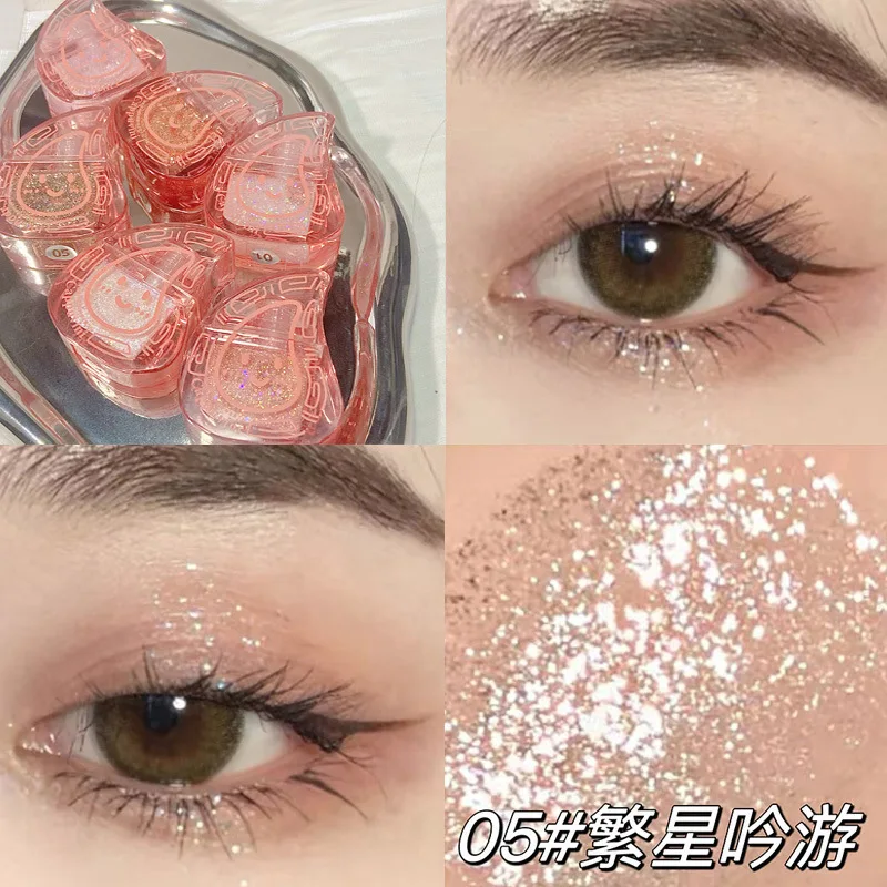 

Cappuvini Red Peach Cake Liquid Eye Shadow Sequin Fine Glitter Pearlescent Eye Makeup Lying Silkworm Liquid Eye Shadow