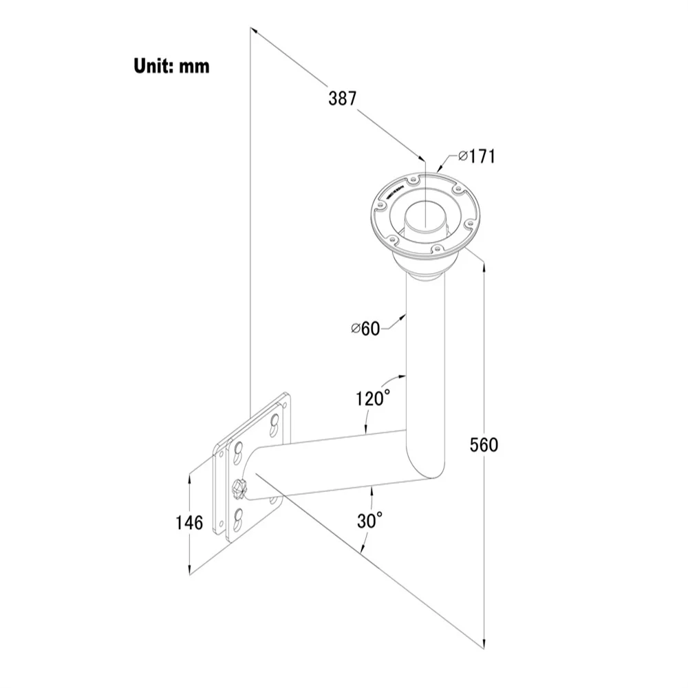 Алюминиевая подставка для стола с боковым кронштейном поворотная верхняя