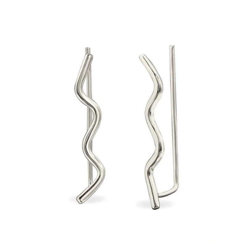 

Простые волнистые металлические золотые и серебряные серьги-клипсы для женщин, модные украшения в богемном стиле, серьги для пирсинга, пода...