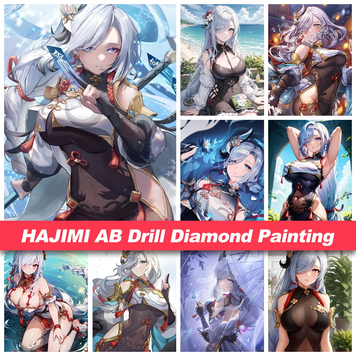 

Genshin Impact Shenghe Full Diamond Painting Anime Game Girl DIY Diamond Mosaic Embroidery Crystal Rhinestone Handcraft Gift