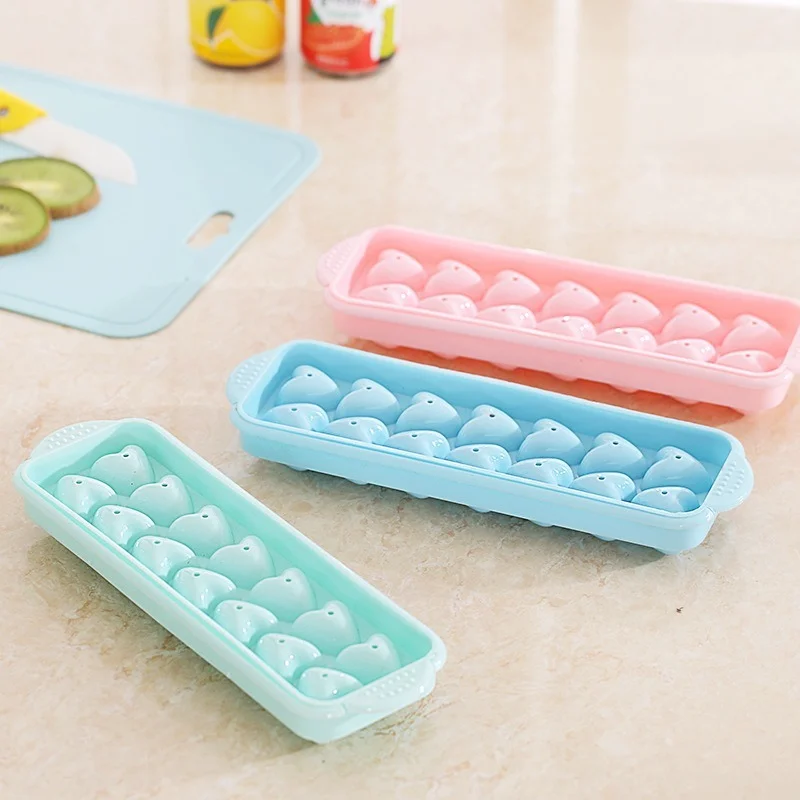 

14 Grid 3D Round Balls Ice Molds Plastic Molds Ice Tray Home Bar Party Ice Hockey Holes Making Box Molds with Cover DIY Moulds