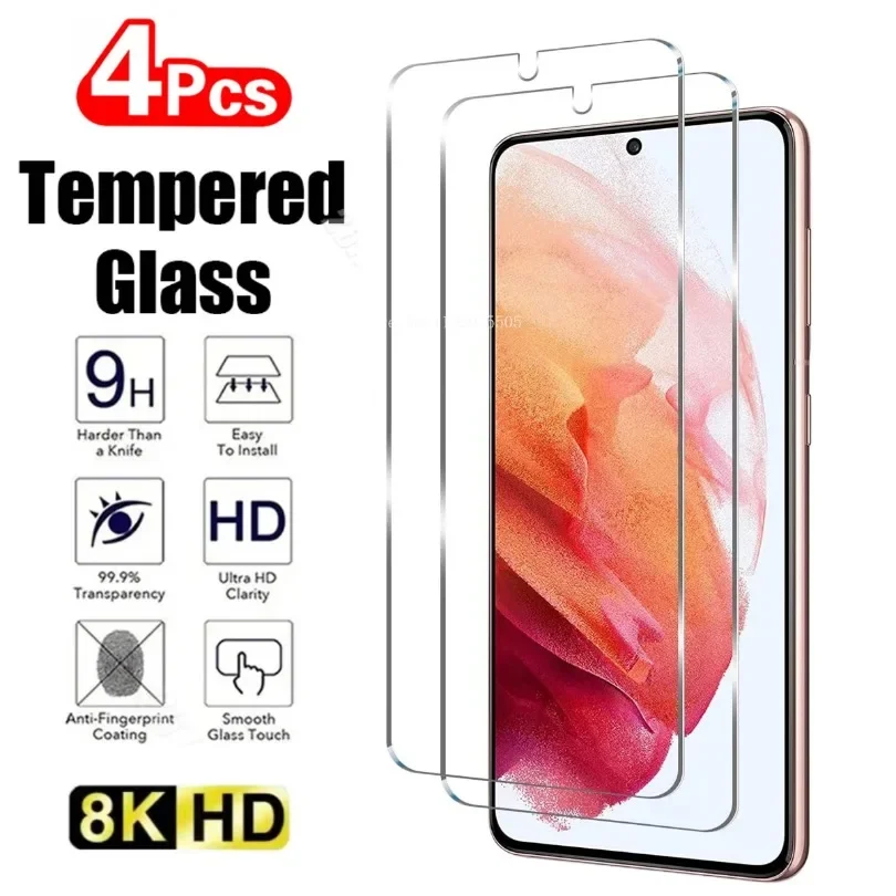 4Pcs HD Tempered Glass For Samsung Galaxy A13 A16 A15 A34 A35 A25 A24 A55 53 5G Screen Protector A50 A60 A70 A80 A90