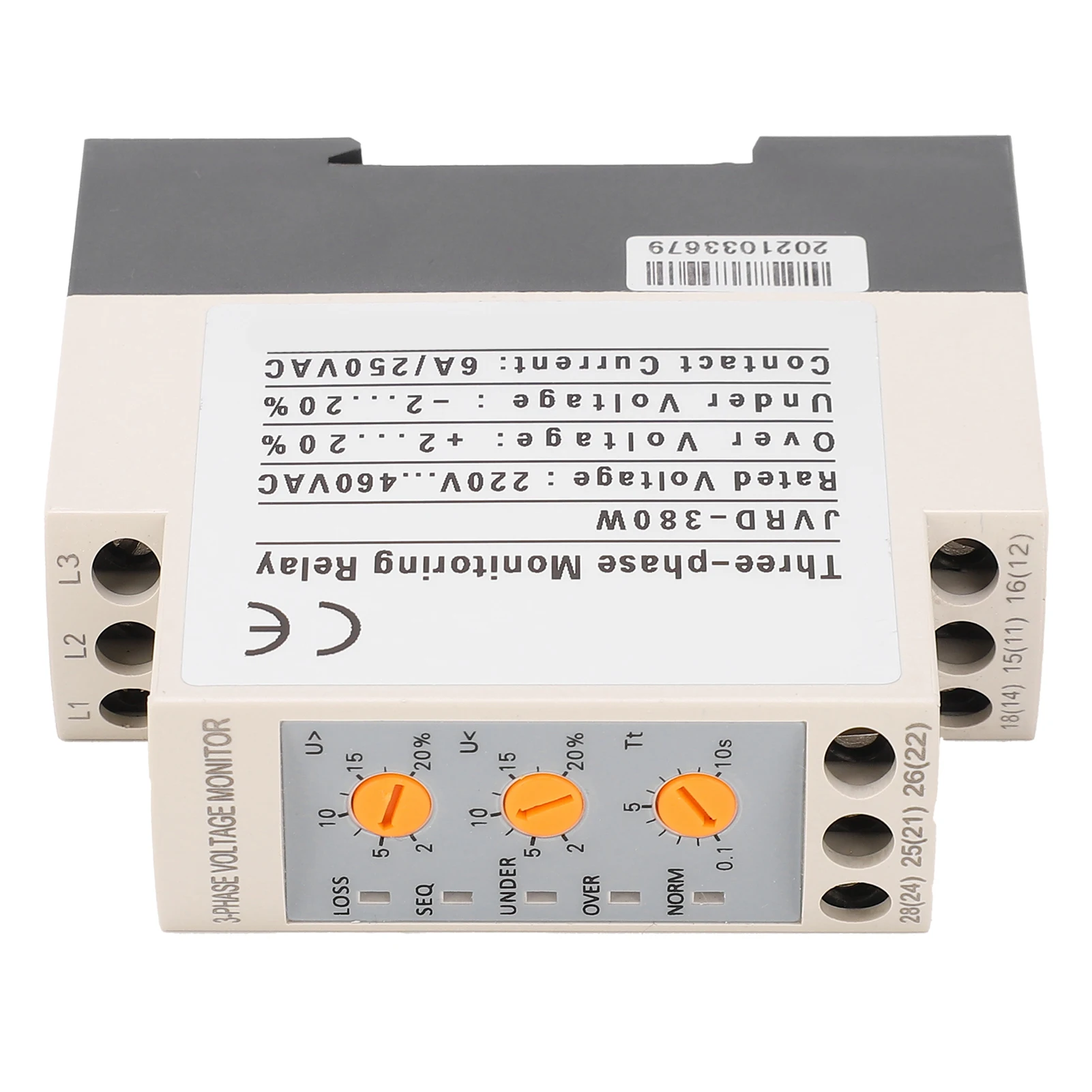 Над под протектором напряжения Регулируемый 3 фазы монитора реле JVRD‑ 380W 380V