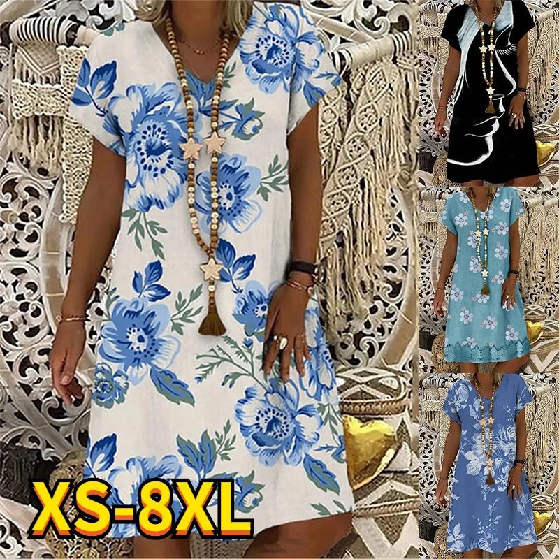 

Women's Shift Dress Short Mini Dress Black Short Sleeve Floral Print Spring Summer V Neck Elegant Casual Vacation 2022