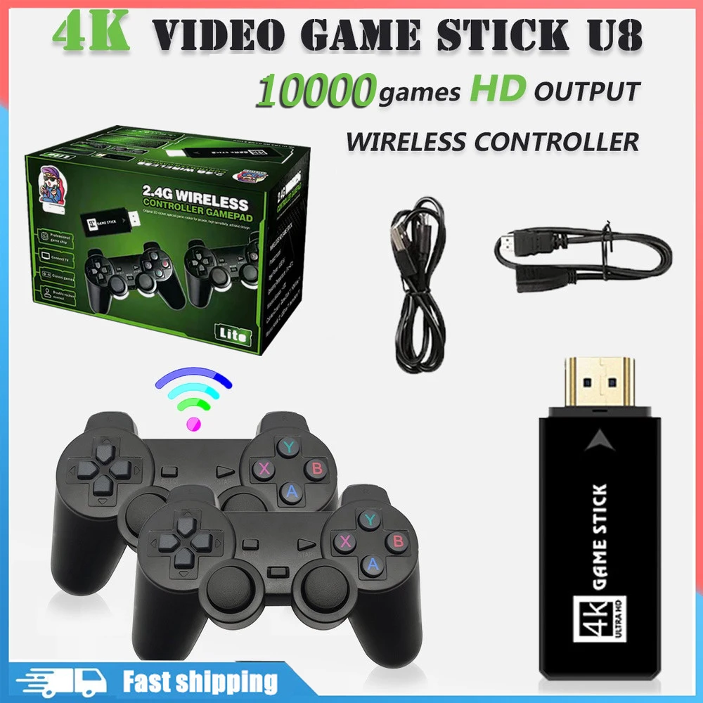 

Video Game Console 32G Stick Lite 4K Built-in 10000 Games Retro Games Console Wireless Controller For GBA Christmas Gift
