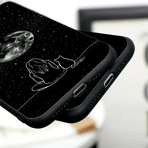 Чехол для телефона Black Cats Cute Cat Hello для Apple iPhone 16, 15, 14, 13, 12, 11 Pro Max XR XS Max 7, 8 Plus SE2, силиконовые чехлы на заднюю панель