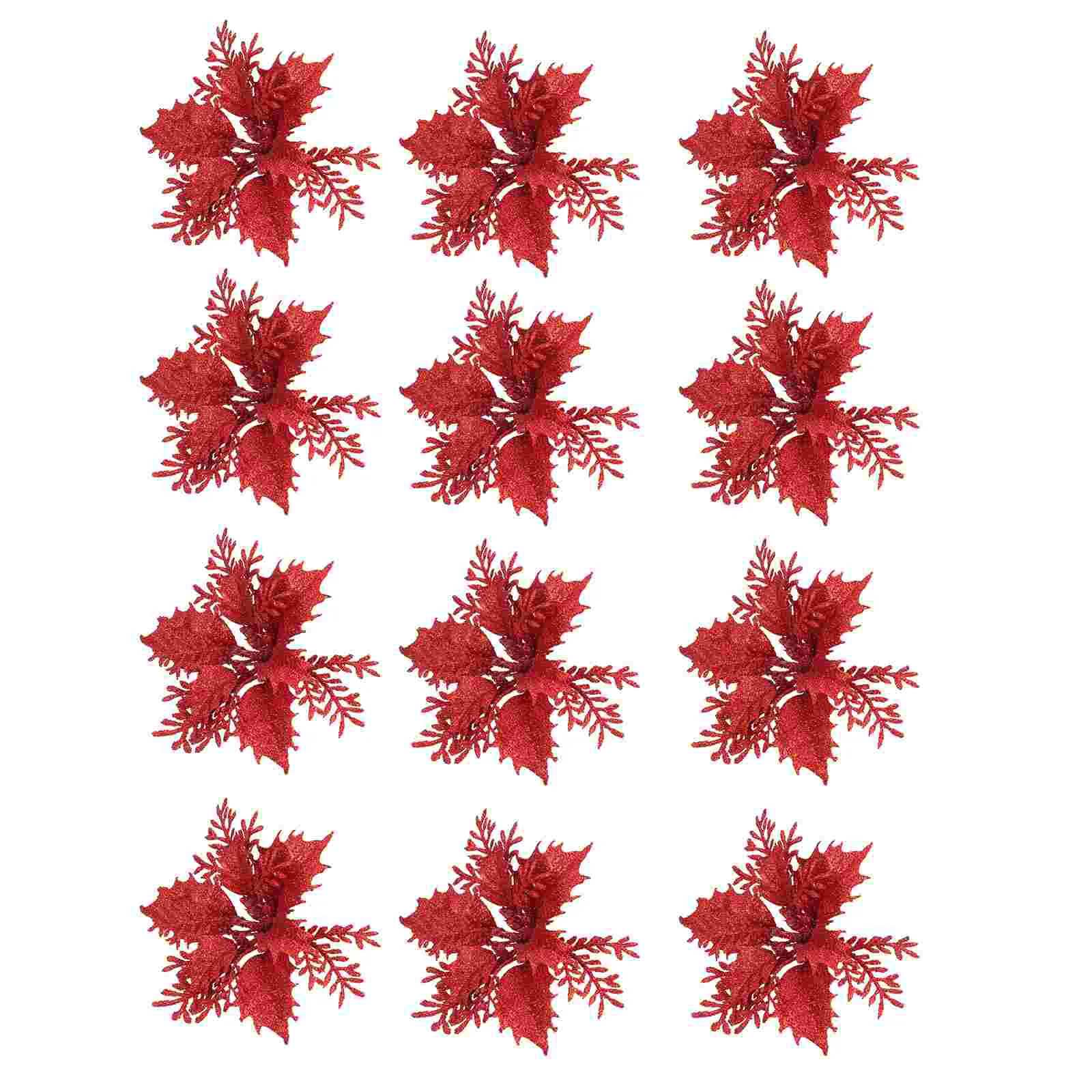 

Poinsettia Christmas Flower Tree Hanging Flowersbanner Garland Wreath Pendants Ornament Pick Decor