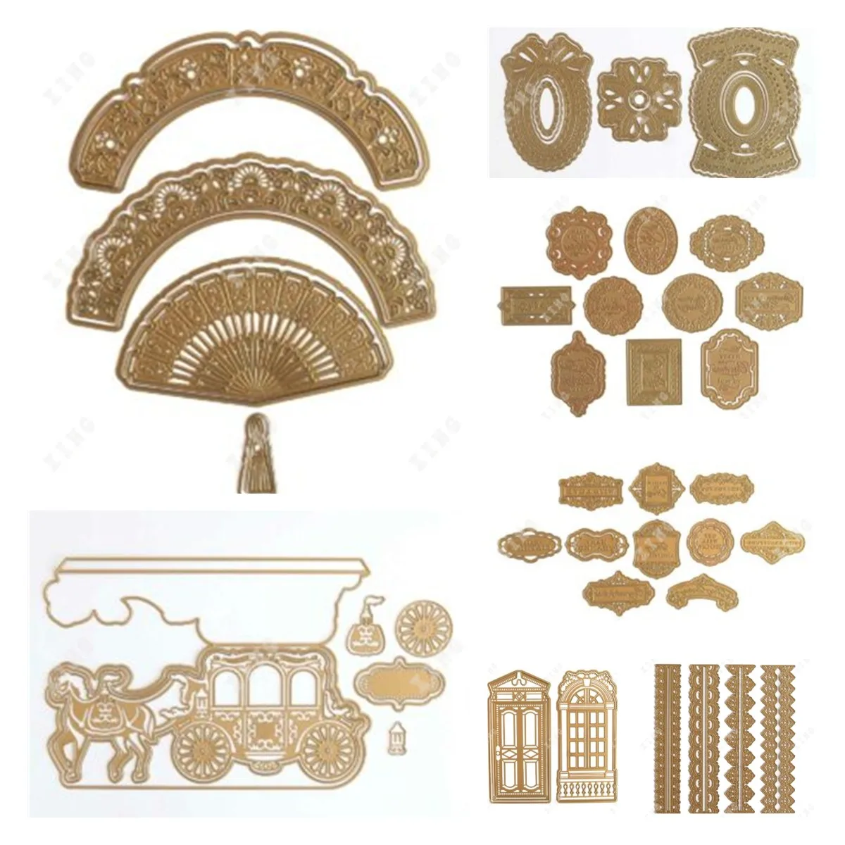 

2022 3d Fantastic Fan Border Holiday Tree Christmas Sentiment Impression Carriage Easel Slimeline Door Window Metal Cutting Dies