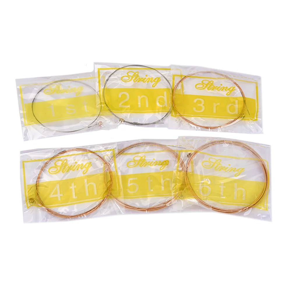 6 шт./компл. стальные гитарные струны разных размеров для 6-струнной народной