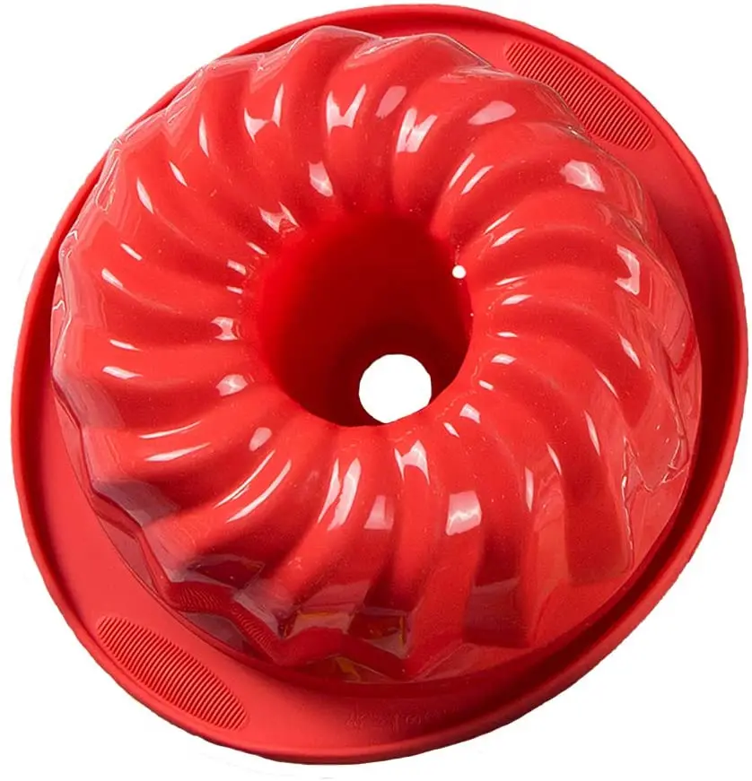 

silicone fluted tube cake baking pan non-stick 10 inch cake mold bakeware