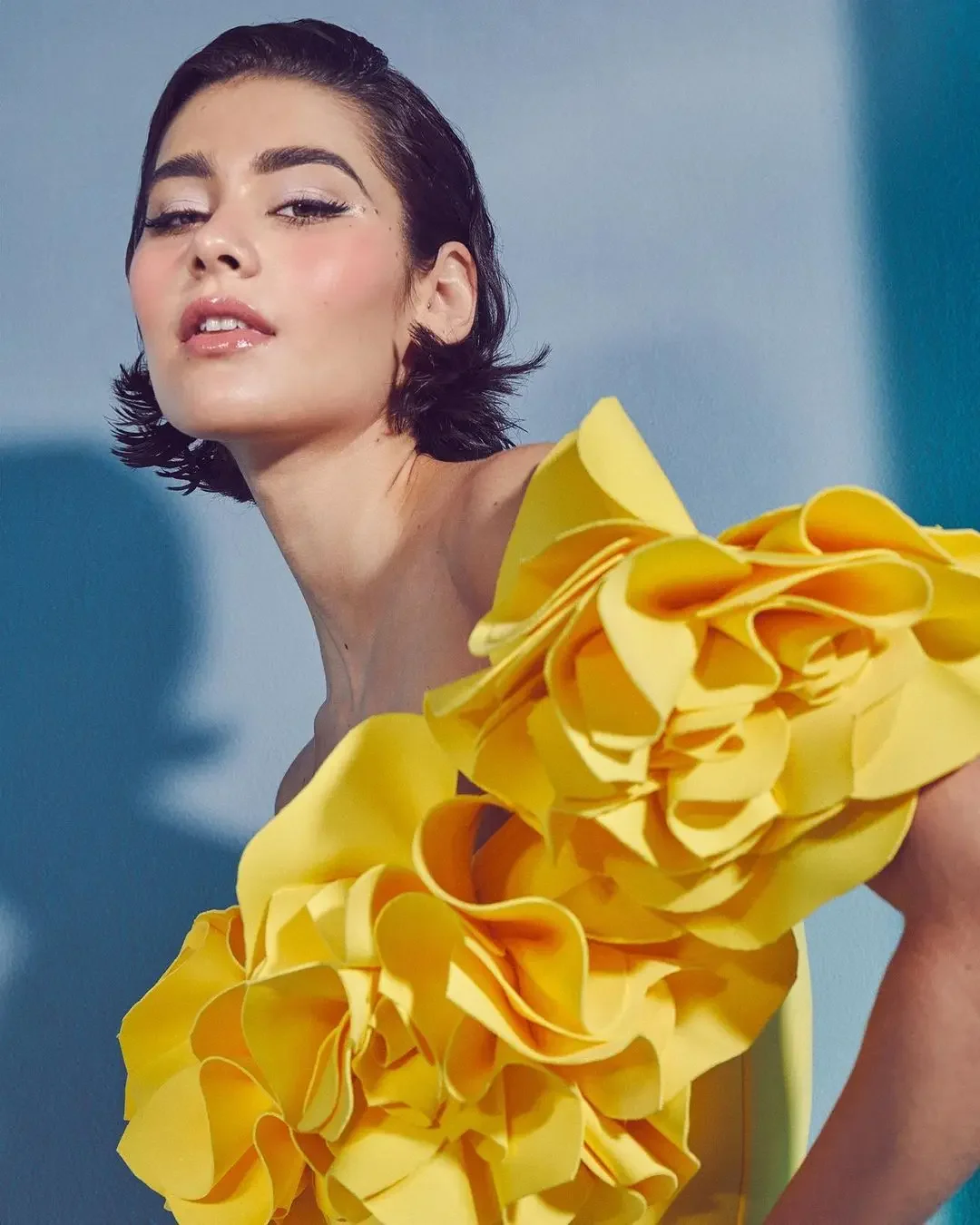 Соблазнительный комплект бикини с 3D цветами из 3 предметов бандо Цветочная юбка