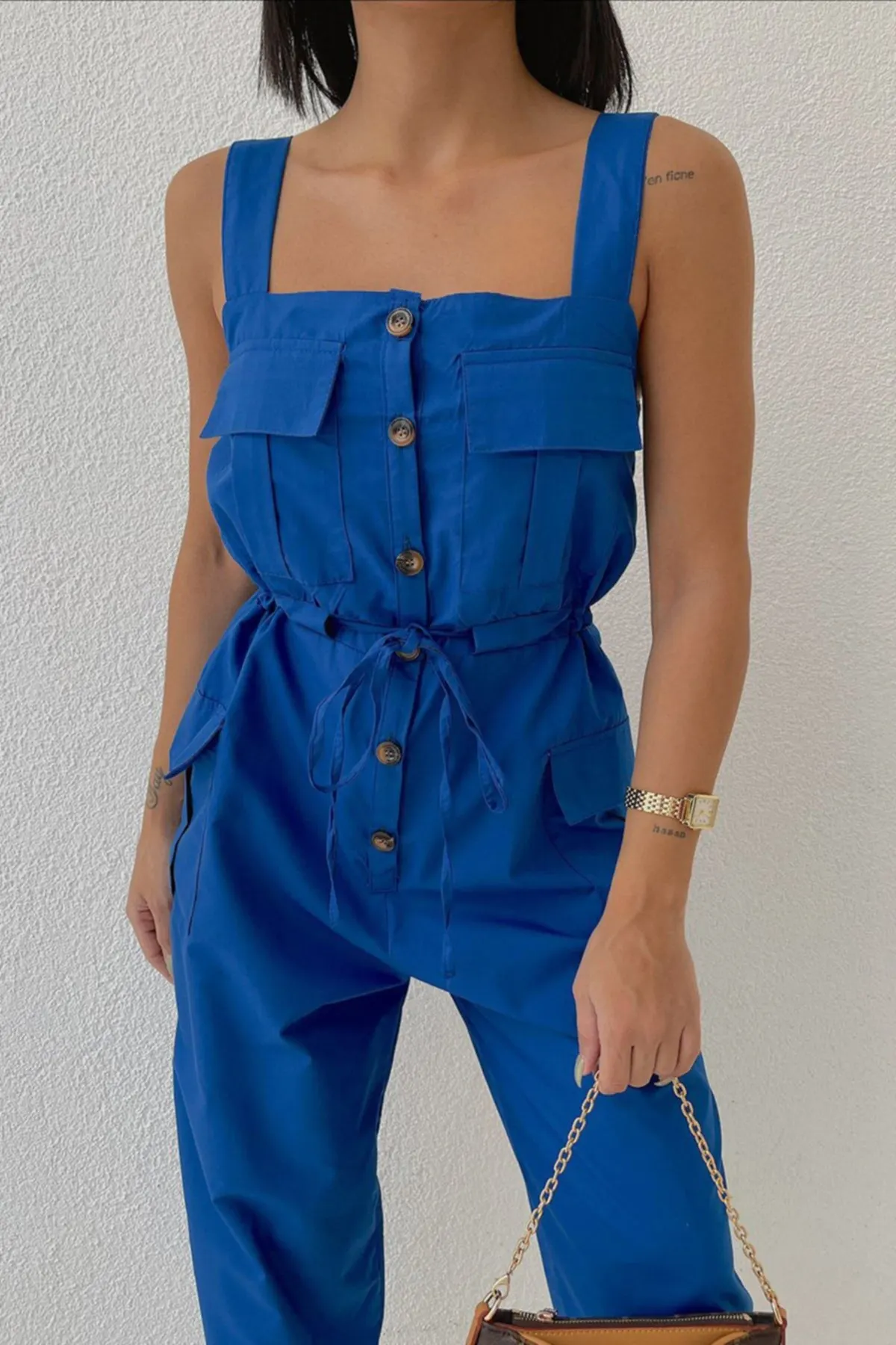

Women's Overalls Special Zra Model Linen Fabric Jumpsuit Hot Style Quality Fabric Sleeveless Baggy Trousers Casual Jumpsuit