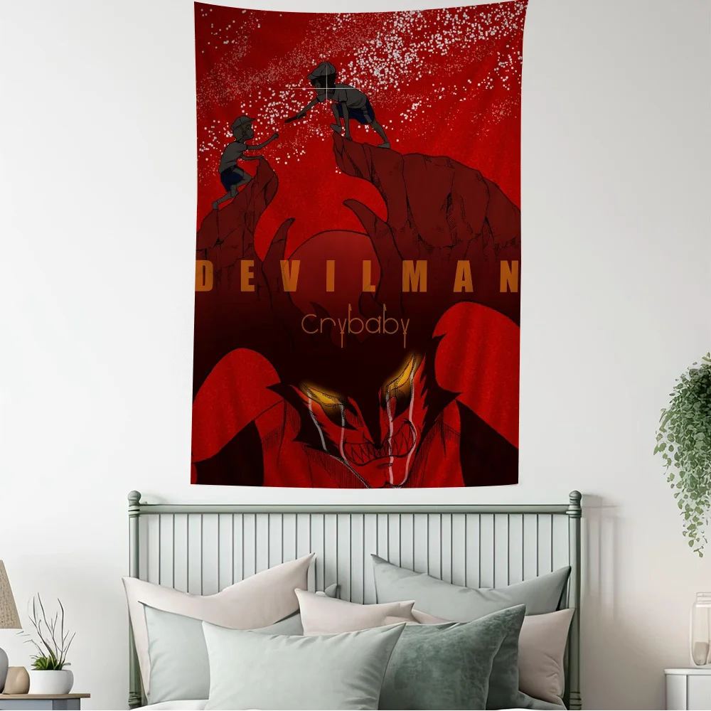 Anime Devilman Crybaby Chart Tapestry Art Science Fiction Room Home Decor Cheap Hippie Wall Hanging