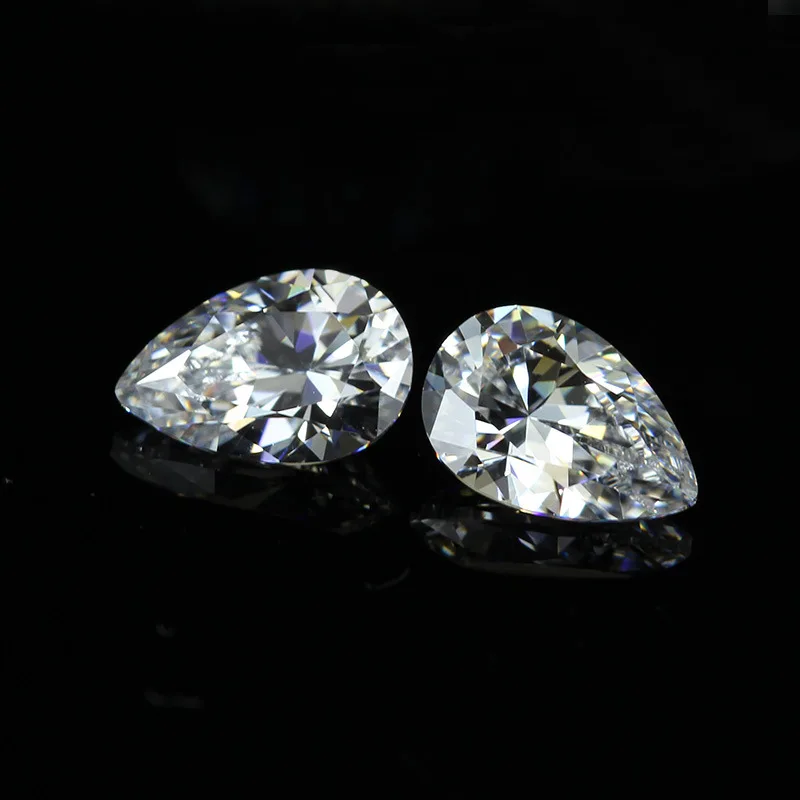 

2023 Loose Cubic Zirconia Stones Gem AAAAA White Pear Shape 10pcs 2x3mm ~ 13x18mm High Quality For Diy Jewelry