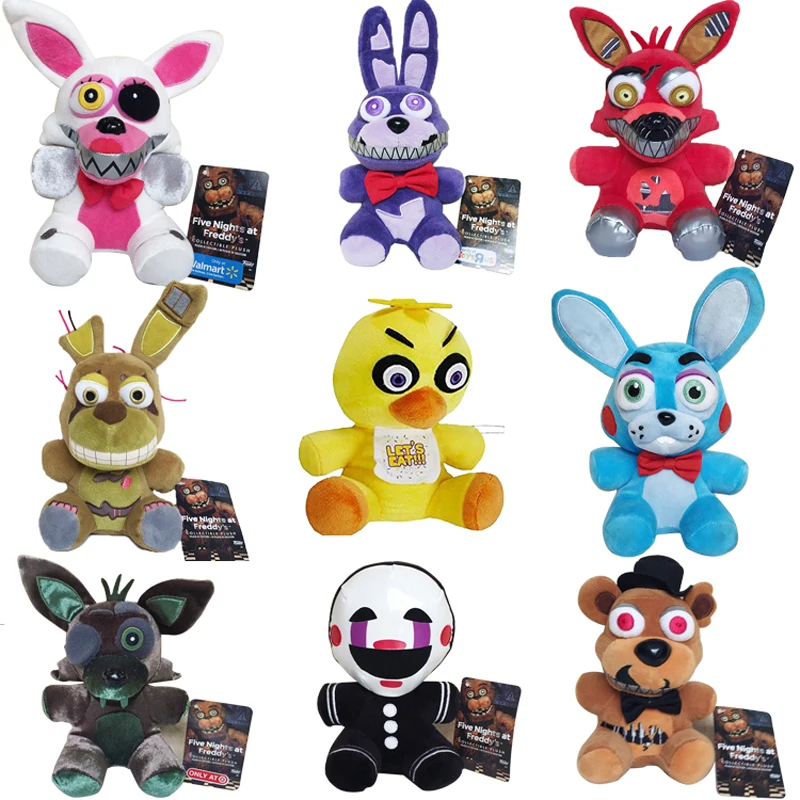 New 1pcs FNAF Plush Toys 18cm Freddy Bear Foxy Chica Bonnie Plush Stuffed Toys Doll for Kids Gifts