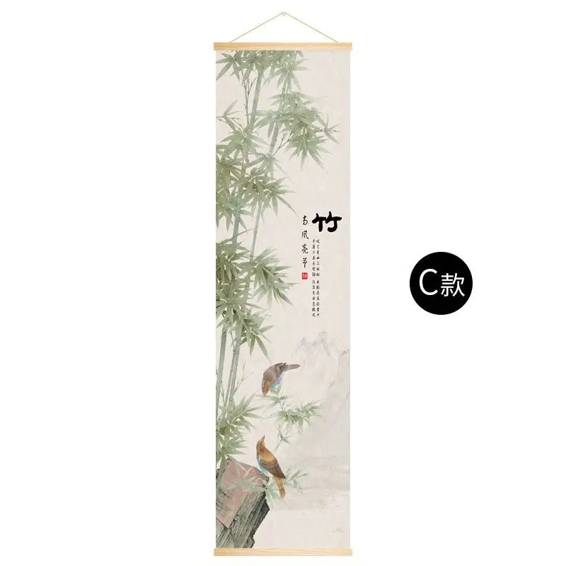 

Chinese Style Flower Scroll Wall Painting Plum Orchid Bamboo Chrysanthemumvintage Living Room Decorative Poster Wall Art Picture