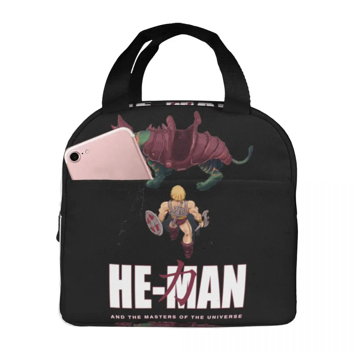 He Man And The Masters Of The Universe Lunch Bag Waterproof Insulated Cooler Thermal Food Picnic Travel Lunch Box for Women Kids