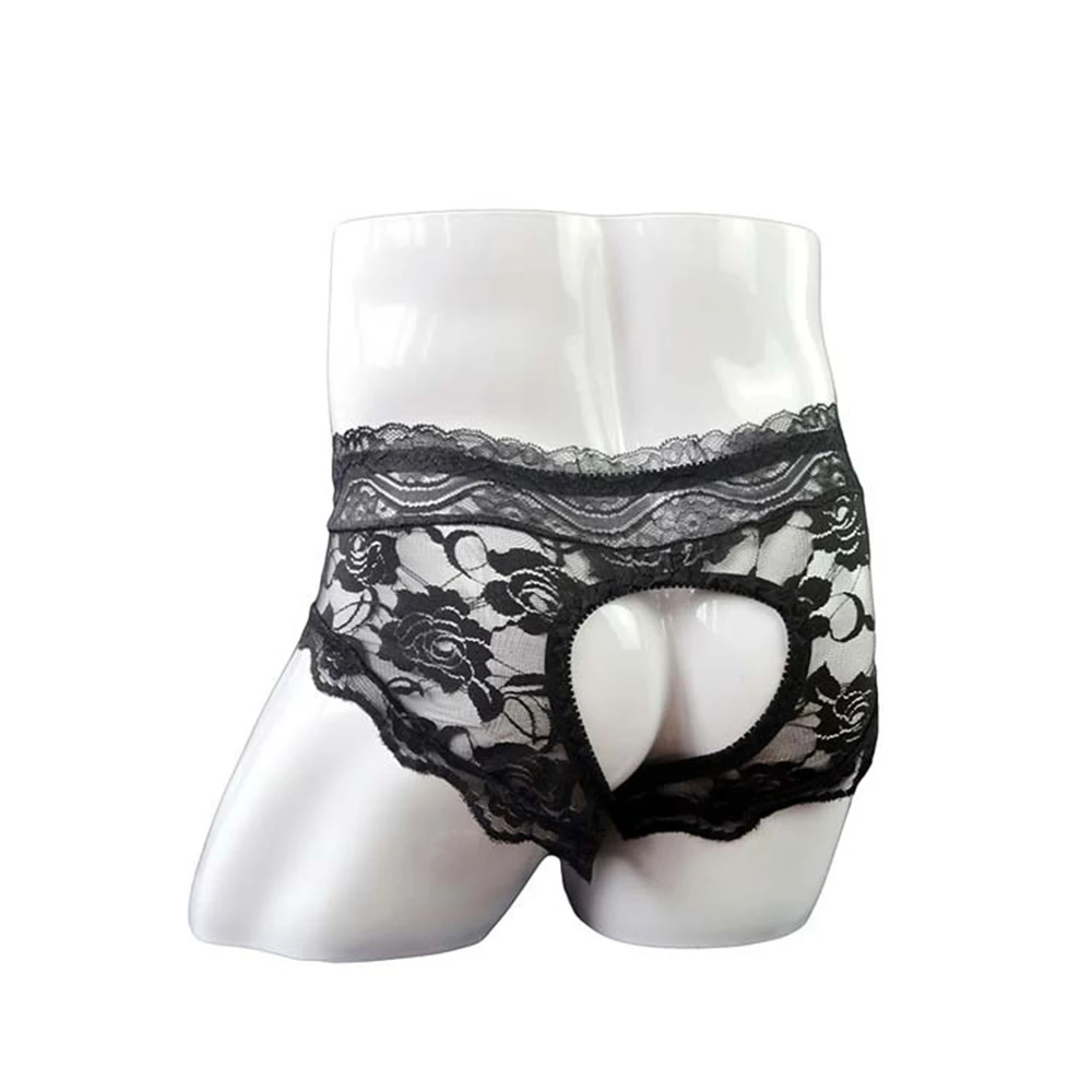 

Mens Sissy Open Crotch Underwear Sexy Lace Transparent Briefs Knickers Shorts Underpants Gay Erotic Lingerie Small Boxer