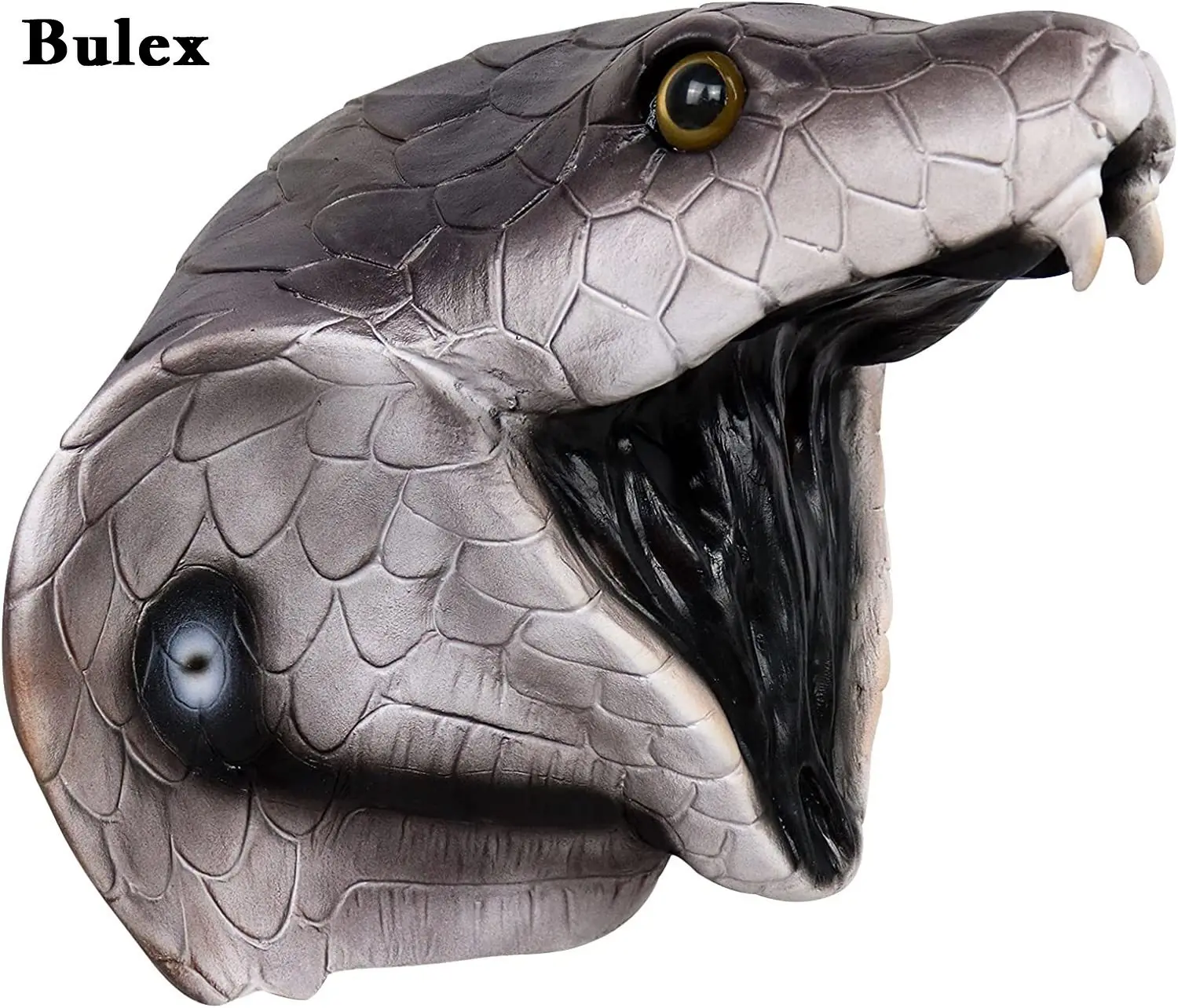 Bulex Creepy Snake Mask Realistic Scary Cobra Head Animal Mask for Halloween Cosplay Carnival Party Masquerade Costume