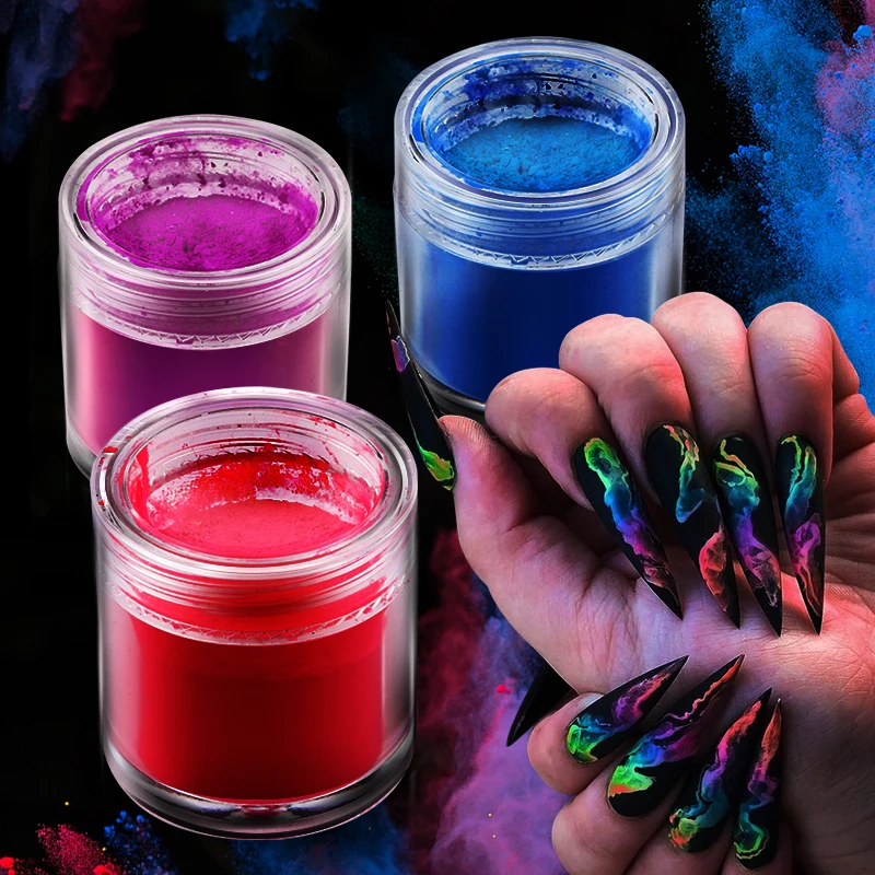 

10ml Neon Pigment Powder For Nails Summer Gradient Nail Art Decorations Iridescent Glitter Dip Powder Poudre Holographique Ongle