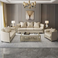 private custom sofa modern american light luxury solid wood sofa simple villa large family european leather sofa