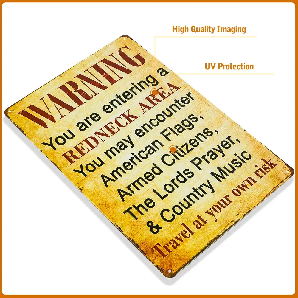 dingleiever-Warning You Are Enter a Redneck Area Винтажный металлический/плакат с табличкой