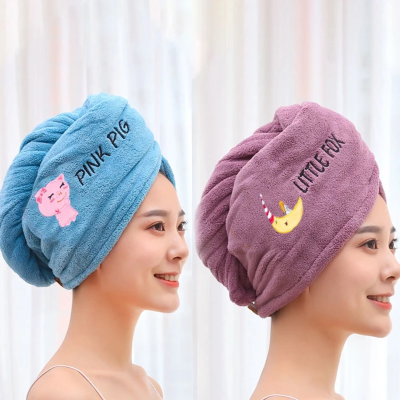 

Hair Towel Wrap for Women Soft Coral Fleece Hair Drying Hat Bath Towels Turban Drop shipping