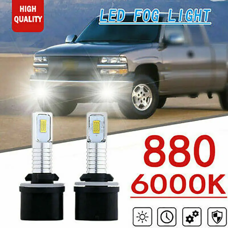 880 Bright LED Fog Light Bulbs For Chevrolet Silverado 1500 2500 HD 3500 01-02